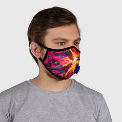 Маска с клапаном CS:GO Monster Flame, цвет: 3D-синий — фото 2
