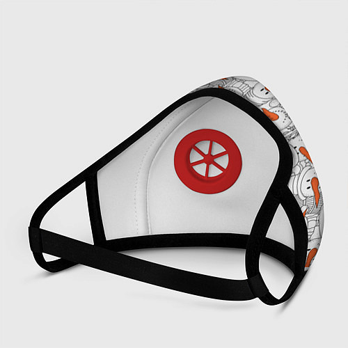 Маска с клапаном Зимние снеговики / 3D-Красный – фото 3