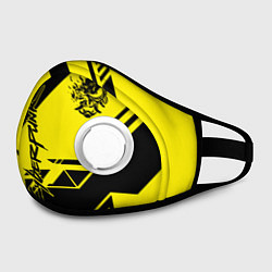 Маска с клапаном Cyberpunk 2077: Yellow Samurai, цвет: 3D-белый — фото 2