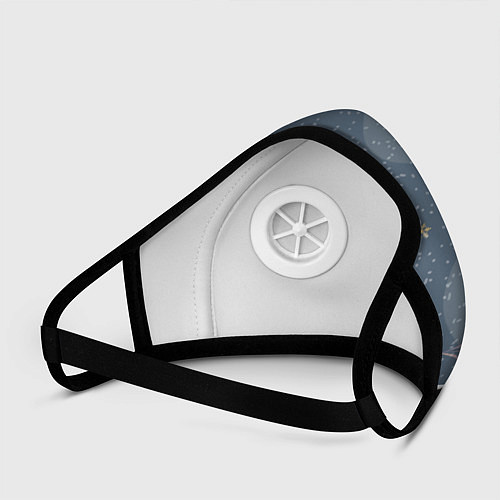 Маска с клапаном Новогодние каникулы / 3D-Белый – фото 3