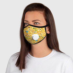 Маска с клапаном Смайлики Emoji, цвет: 3D-белый