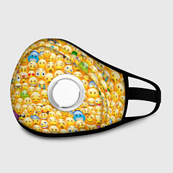 Маска с клапаном Смайлики Emoji, цвет: 3D-белый — фото 2
