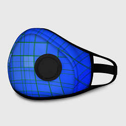 Маска с клапаном Геометрия синяя 3D, цвет: 3D-черный — фото 2