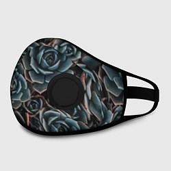 Маска с клапаном Цветы Розы, цвет: 3D-черный — фото 2