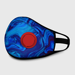 Маска с клапаном Абстракция синяя с голубым, цвет: 3D-красный — фото 2