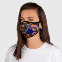 Маска с клапаном КАМУФЛЯЖ COLOR, цвет: 3D-синий