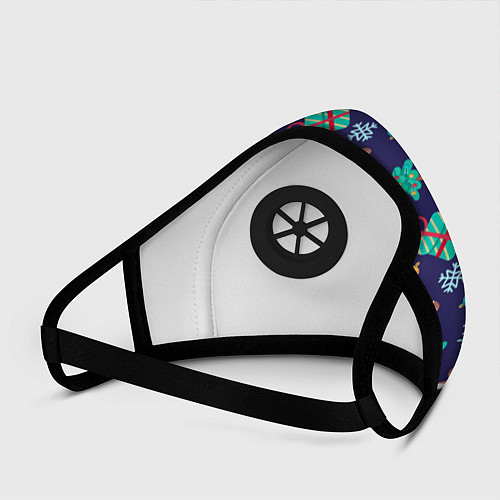 Маска с клапаном Новый год / 3D-Черный – фото 3