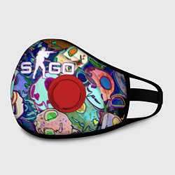 Маска с клапаном CS:GO - Kitty Кошечки, цвет: 3D-красный — фото 2