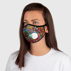 Маска с клапаном Яркая абстракция bright abstraction, цвет: 3D-белый