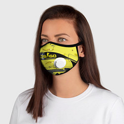 Маска с клапаном CS GO YELLOW SKIN, цвет: 3D-белый
