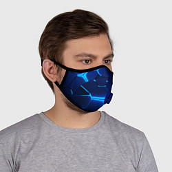 Маска с клапаном 3D ПЛИТЫ NEON STEEL НЕОНОВЫЕ ПЛИТЫ, цвет: 3D-синий — фото 2