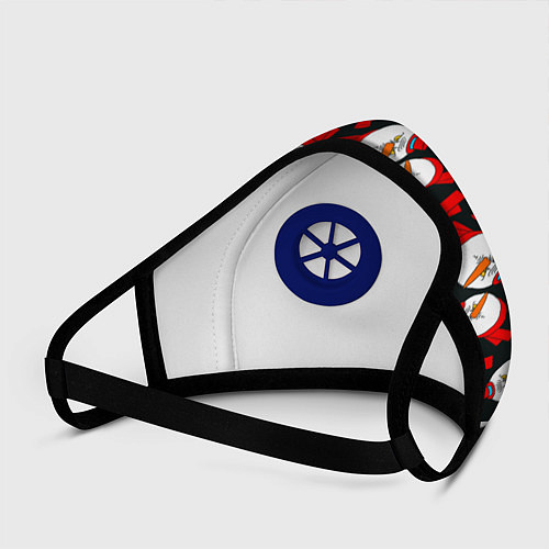 Маска с клапаном Злые снеговики в цилиндрах / 3D-Синий – фото 3