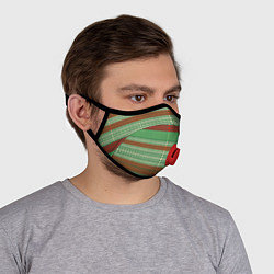 Маска с клапаном Полосатый узор из фигур, цвет: 3D-красный — фото 2