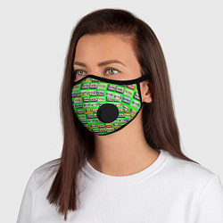 Маска с клапаном VINTAGE AUDIO CASSETTES, цвет: 3D-черный
