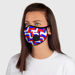 Маска с клапаном Плетение триколор, цвет: 3D-черный