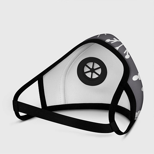 Маска с клапаном Snow in grey / 3D-Черный – фото 3