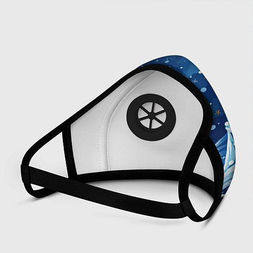 Маска с клапаном Новогоднее настроение город / 3D-Черный – фото 3