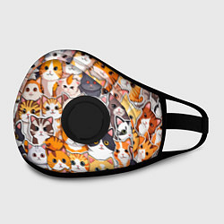Маска с клапаном Очень много котиков, цвет: 3D-черный — фото 2