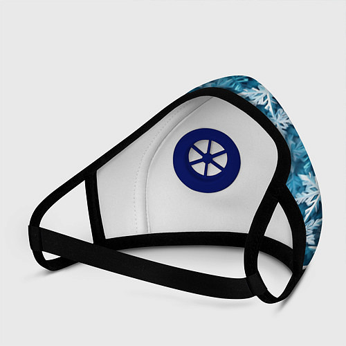 Маска с клапаном New Years pattern with snowflakes / 3D-Синий – фото 3