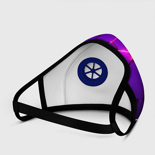 Маска с клапаном Samurai неоновый блоки киберпанк / 3D-Синий – фото 3