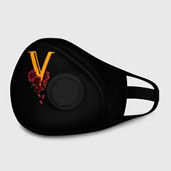 Маска с клапаном Valentinos logo Cyberpunk, цвет: 3D-черный — фото 2