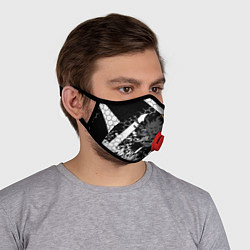 Маска с клапаном Samurai соты краски, цвет: 3D-красный — фото 2