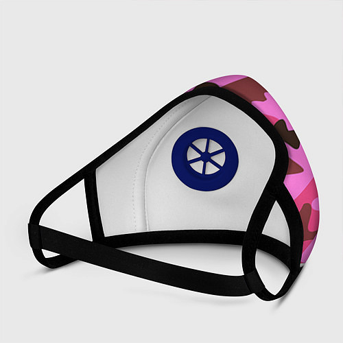 Маска с клапаном Камуфляж: розовый/коричневый / 3D-Синий – фото 3