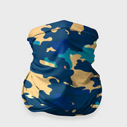 Бандана-труба Камуфляж: голубой/желтый, цвет: 3D-принт