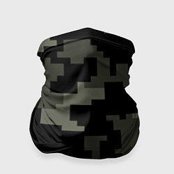 Бандана-труба Камуфляж пиксельный: черный/серый, цвет: 3D-принт
