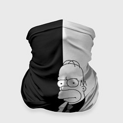 Бандана-труба Гомер Симпсон - в смокинге - black and white, цвет: 3D-принт