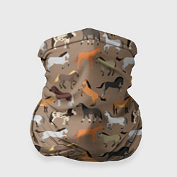 Бандана-труба Кони-лошади, цвет: 3D-принт
