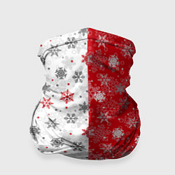 Бандана-труба Снежинки, цвет: 3D-принт