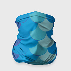 Бандана-труба Синяя чешуя рыбы, цвет: 3D-принт