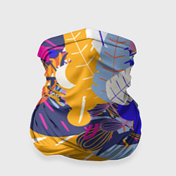Бандана-труба Узор из листьев и цветов, цвет: 3D-принт
