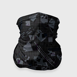 Бандана-труба Темный серый узор мемфис, цвет: 3D-принт