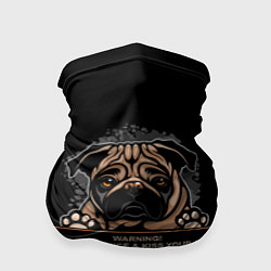 Бандана-труба Собака Мопс, цвет: 3D-принт