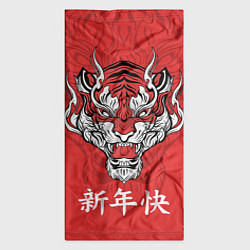 Бандана-труба Красный тигр - дракон, цвет: 3D-принт — фото 2