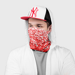 Бандана-труба ЗИМА БЛИЗКО, НОВЫЙ ГОД 2022 СНЕЖИНКИ И БРЫЗГИ КРАС, цвет: 3D-принт — фото 2