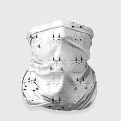 Бандана-труба Котики белые с черным, цвет: 3D-принт