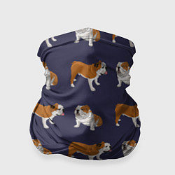 Бандана-труба Английские бульдоги паттерн, цвет: 3D-принт