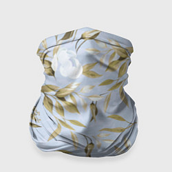 Бандана-труба Цветы Золотые Листья, цвет: 3D-принт