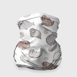 Бандана-труба Милые тюлени, цвет: 3D-принт