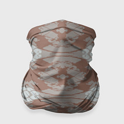 Бандана-труба Геометрическая графика Узор коричневого и серого ц, цвет: 3D-принт