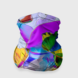 Бандана-труба Цветы Буйство красок Flowers Riot of colors, цвет: 3D-принт