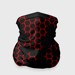 Бандана-труба НАНОКОСТЮМ Black and Red Hexagon Гексагоны, цвет: 3D-принт