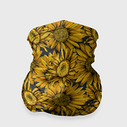 Бандана-труба Цветы Подсолнечники, цвет: 3D-принт