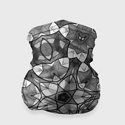 Бандана Черно-белый геометрический мозаичный узор