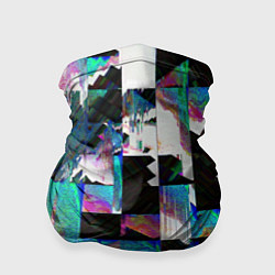 Бандана-труба Glitch Abstract squares Глитч Абстрактные квадраты, цвет: 3D-принт