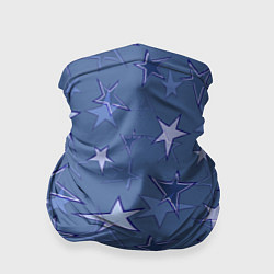 Бандана-труба Gray-Blue Star Pattern, цвет: 3D-принт