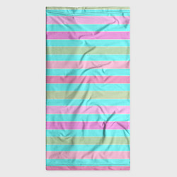 Бандана-труба Pink turquoise stripes horizontal Полосатый узор, цвет: 3D-принт — фото 2